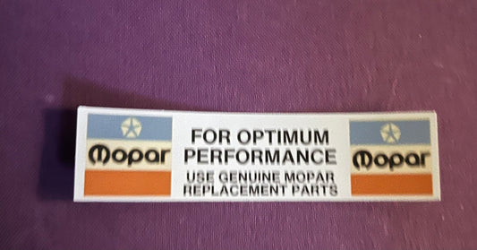 Mopar performance parts replica sticker