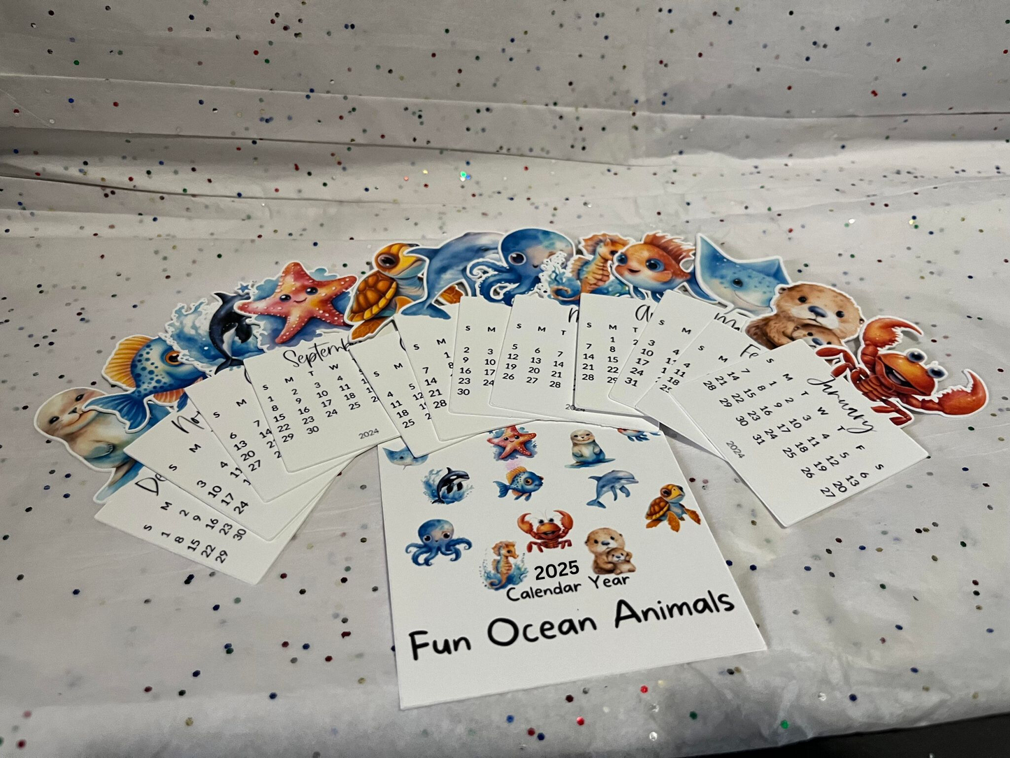 Personalized die cut desk calendar 2025
