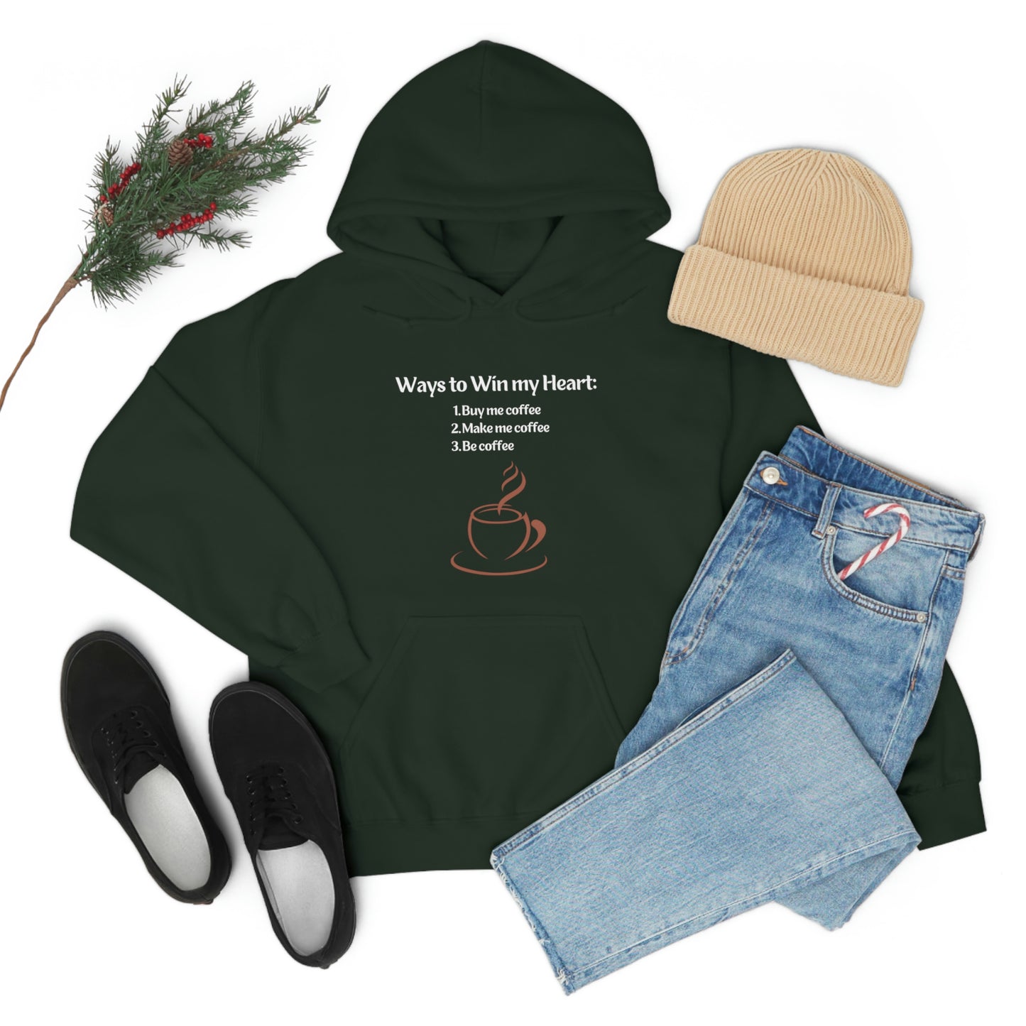 Way to my heart= Coffee Edition Heavy Blend™ Hooded Sweatshirt
