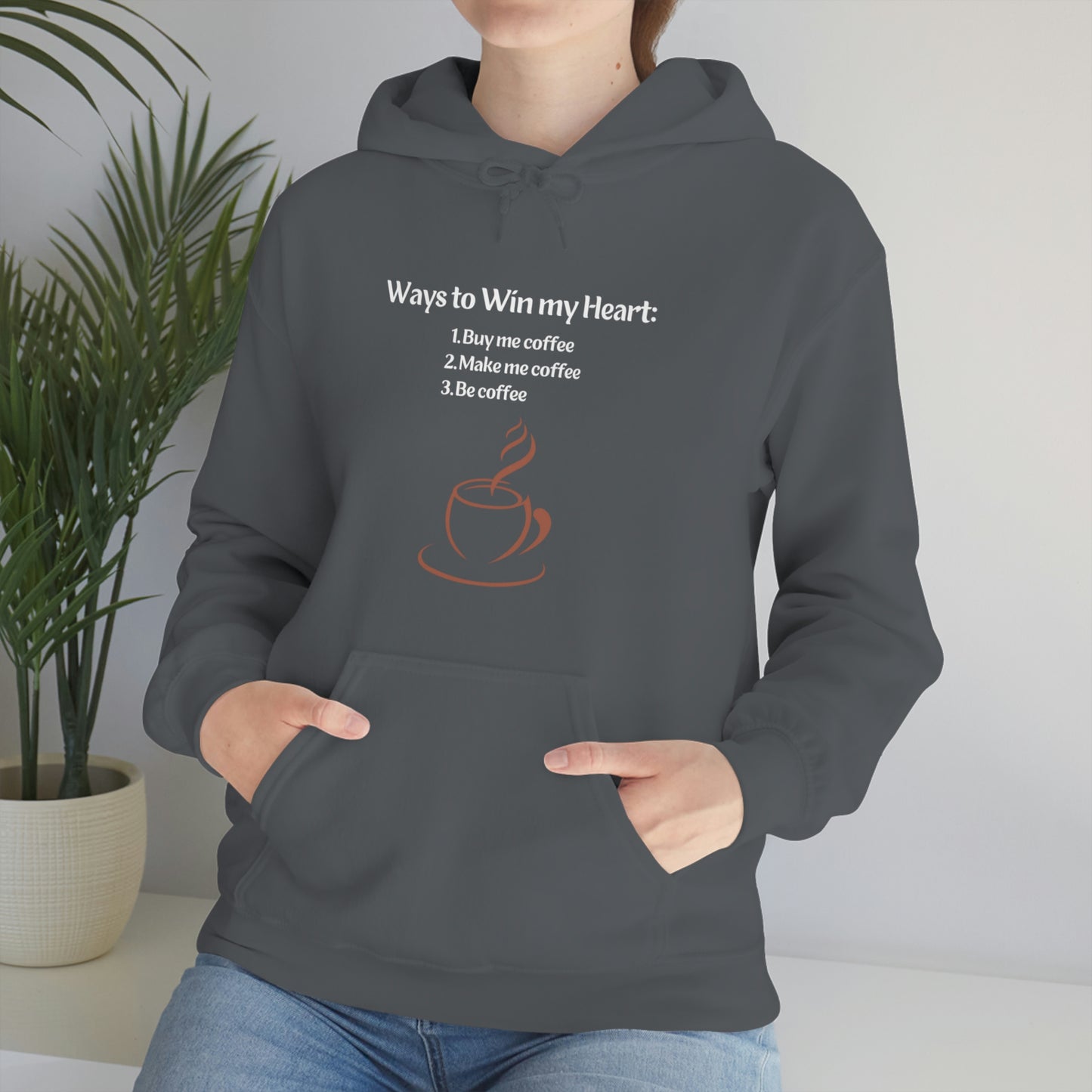 Way to my heart= Coffee Edition Heavy Blend™ Hooded Sweatshirt