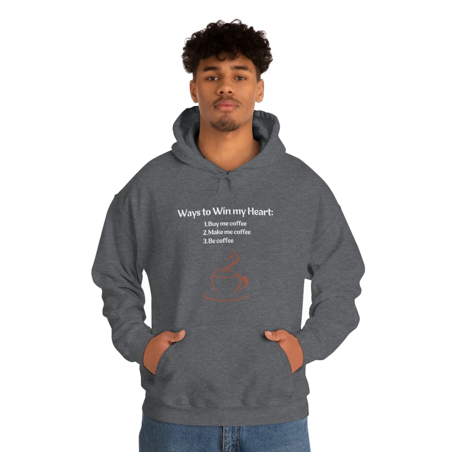 Way to my heart= Coffee Edition Heavy Blend™ Hooded Sweatshirt