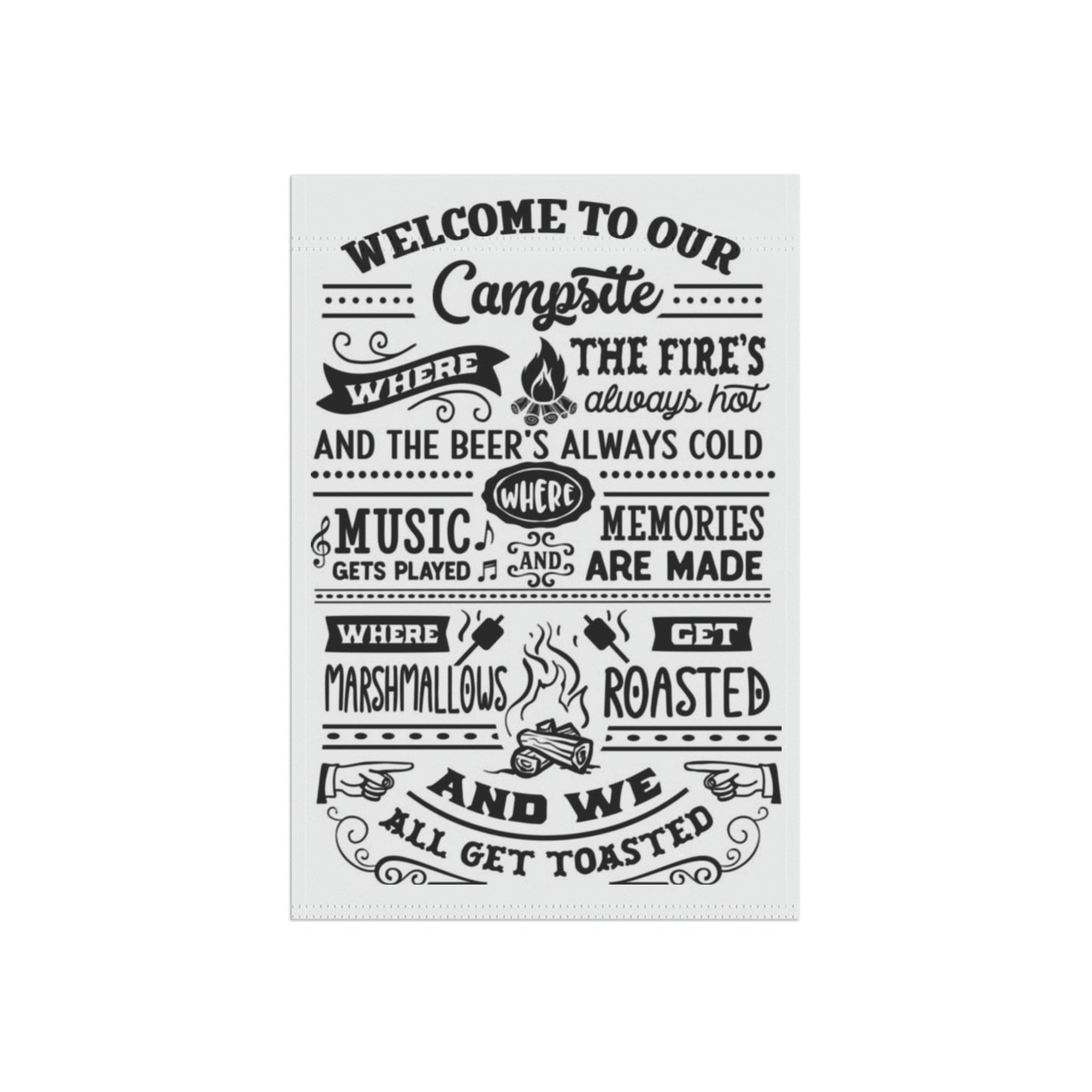 Welcome to our Campsite Garden & House Banner