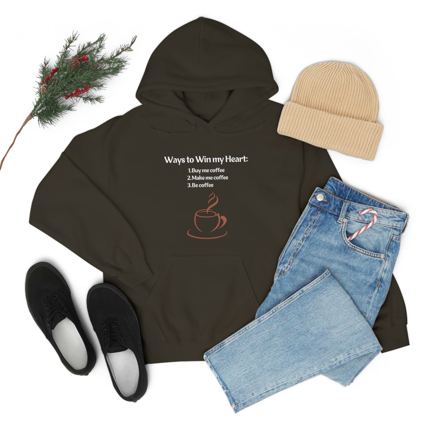 Way to my heart= Coffee Edition Heavy Blend™ Hooded Sweatshirt