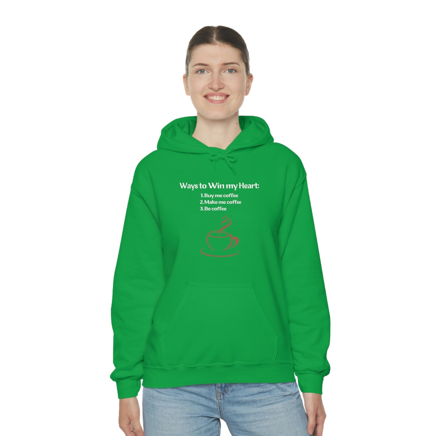Way to my heart= Coffee Edition Heavy Blend™ Hooded Sweatshirt