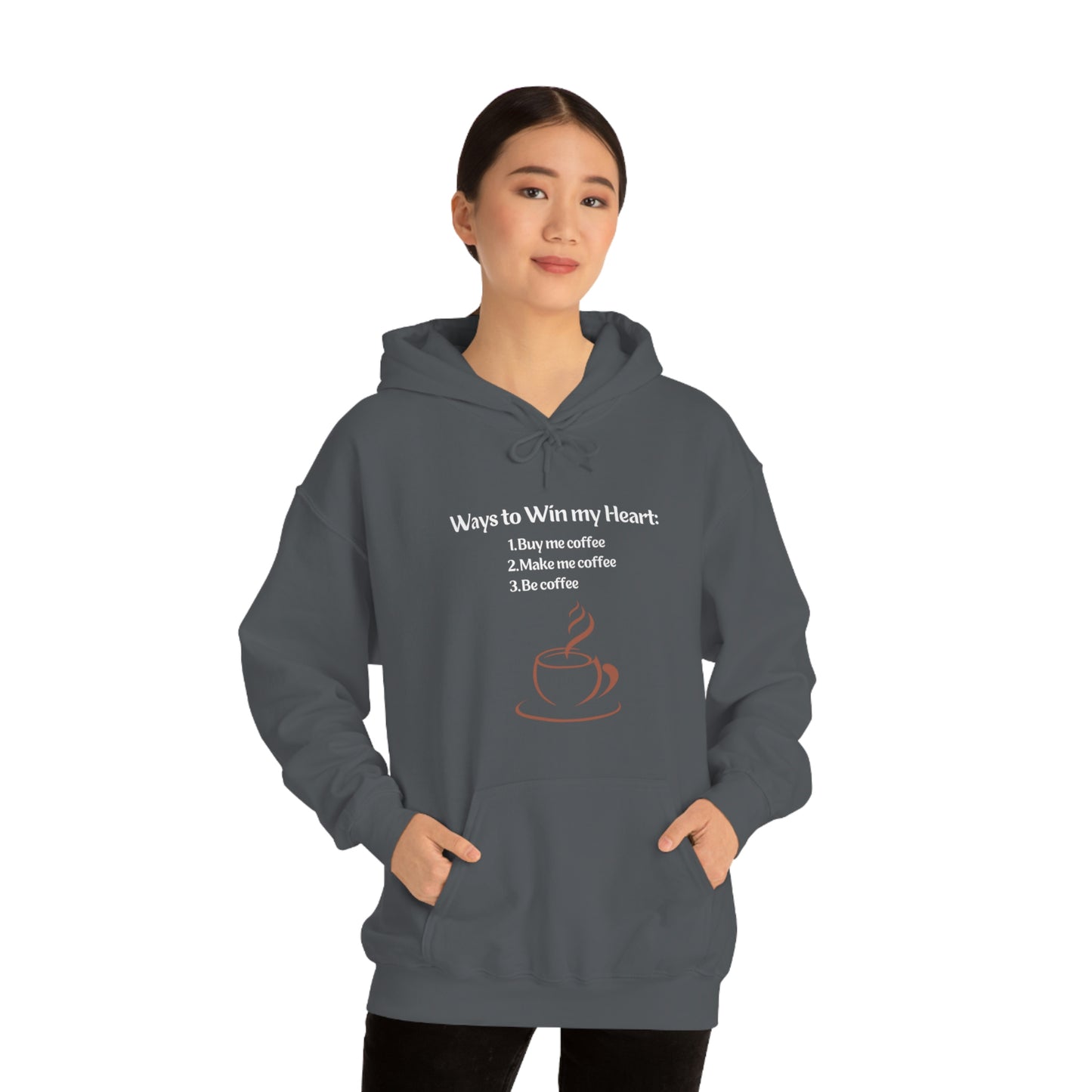 Way to my heart= Coffee Edition Heavy Blend™ Hooded Sweatshirt