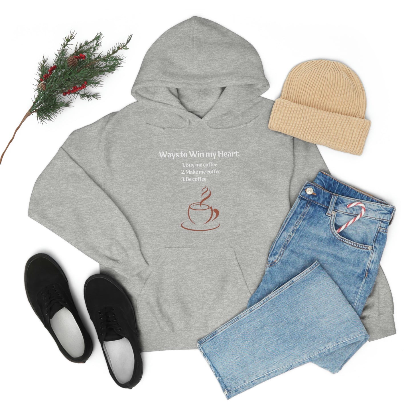 Way to my heart= Coffee Edition Heavy Blend™ Hooded Sweatshirt