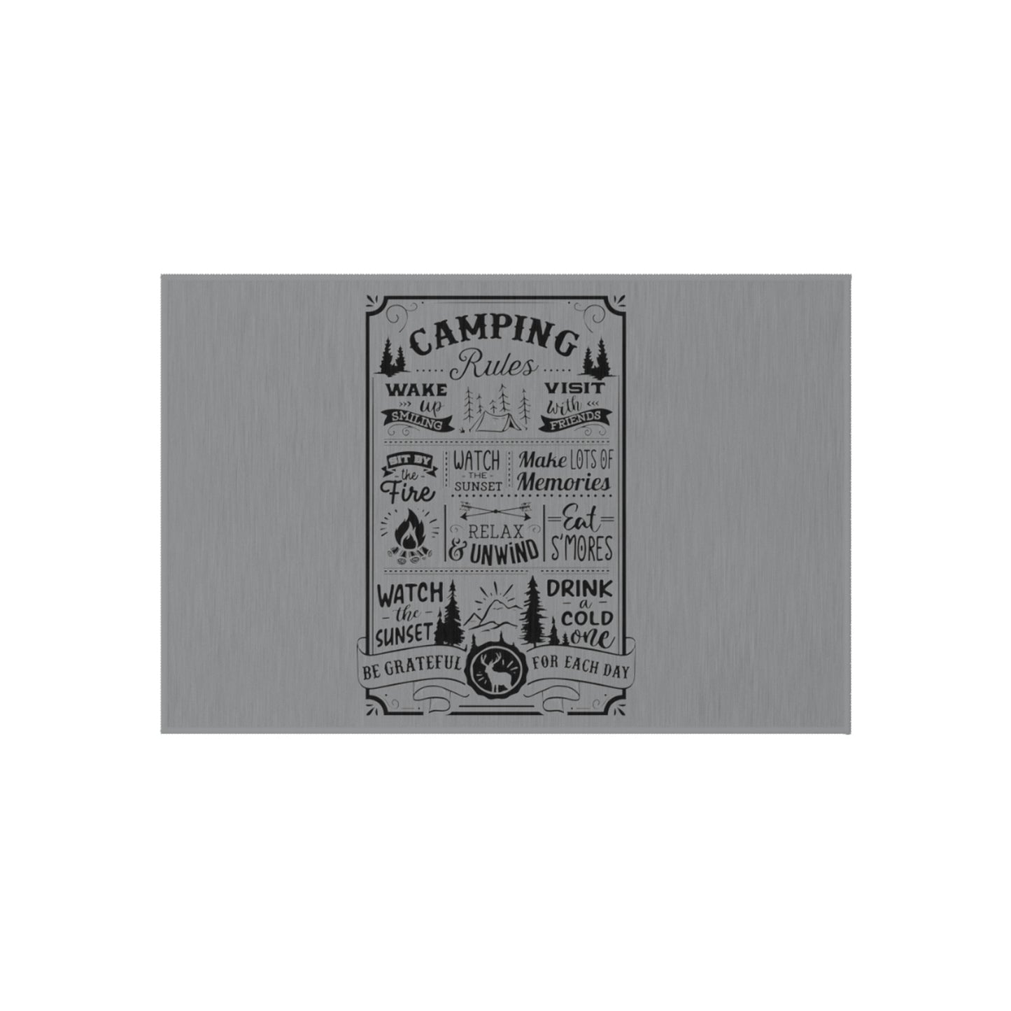 Camping Rules Outdoor Rug