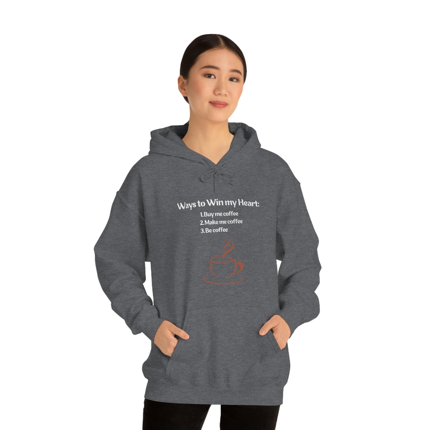 Way to my heart= Coffee Edition Heavy Blend™ Hooded Sweatshirt