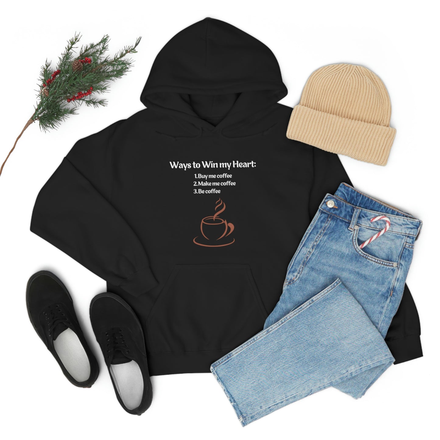 Way to my heart= Coffee Edition Heavy Blend™ Hooded Sweatshirt