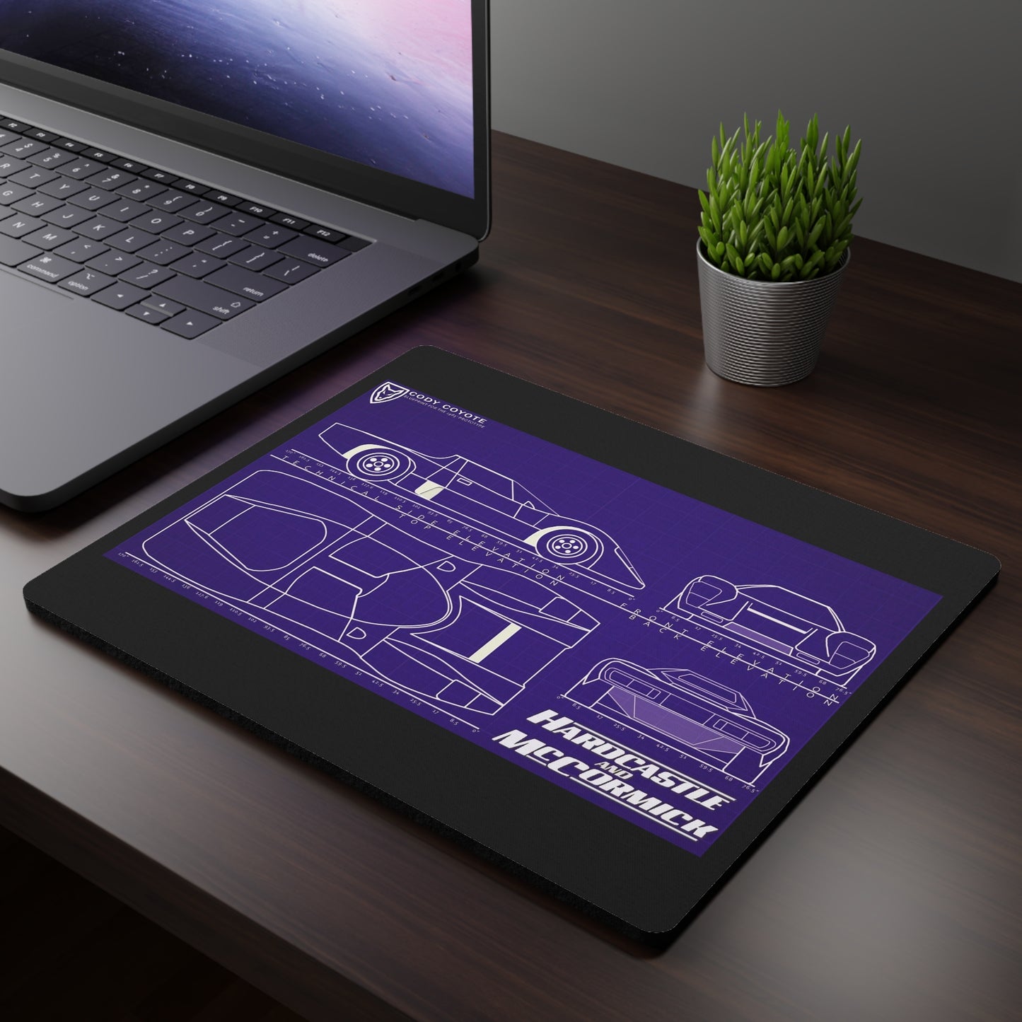 Coyote X Blue Print Rectangular Mouse Pad