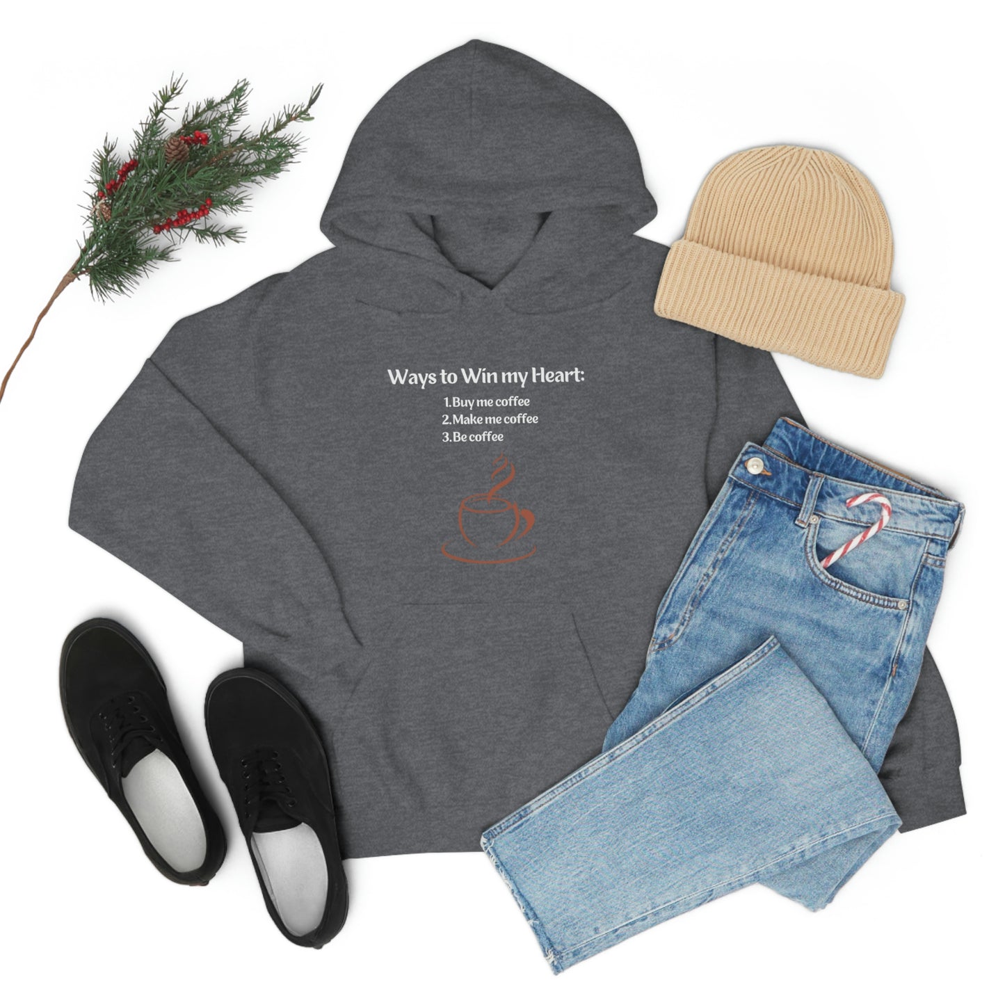 Way to my heart= Coffee Edition Heavy Blend™ Hooded Sweatshirt
