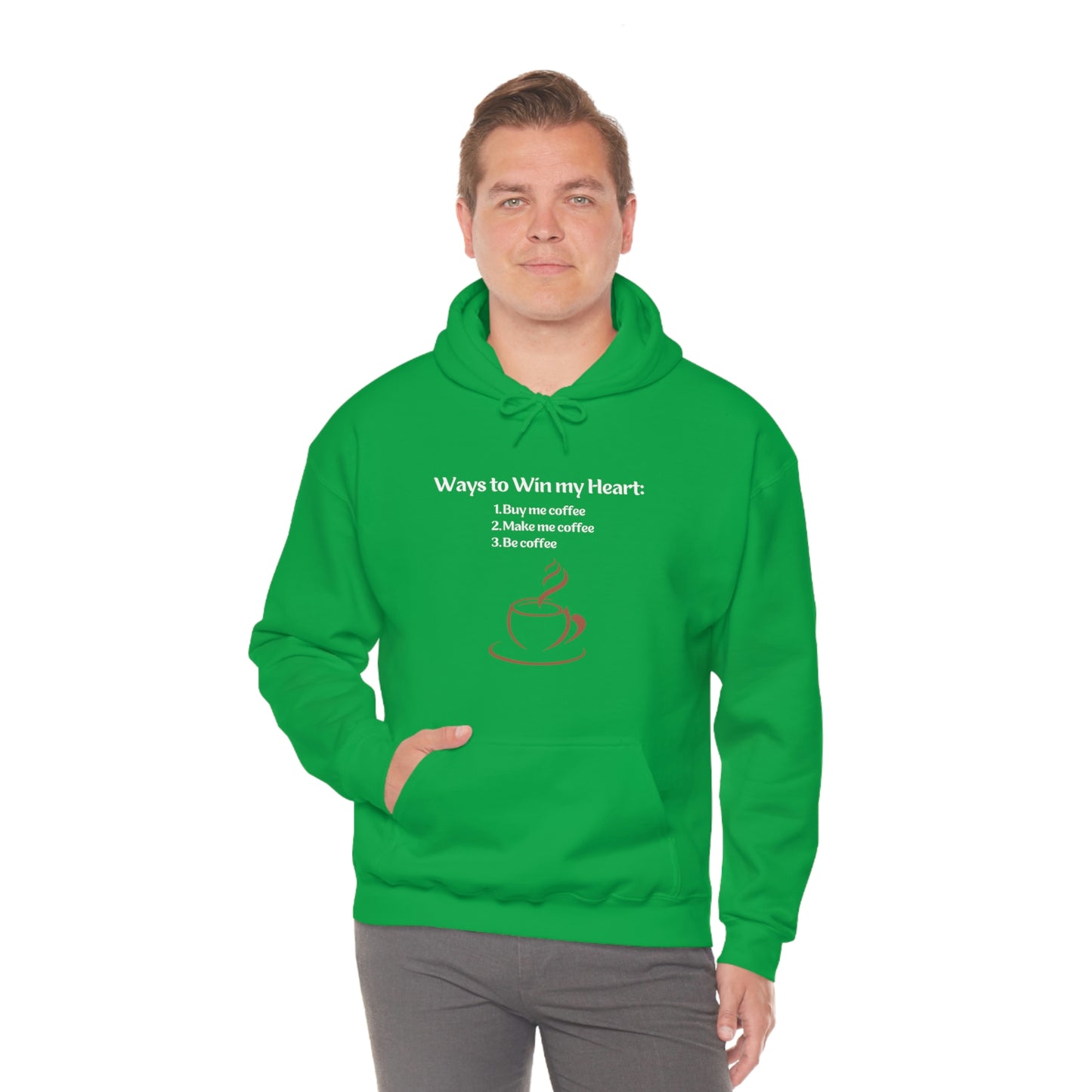 Way to my heart= Coffee Edition Heavy Blend™ Hooded Sweatshirt