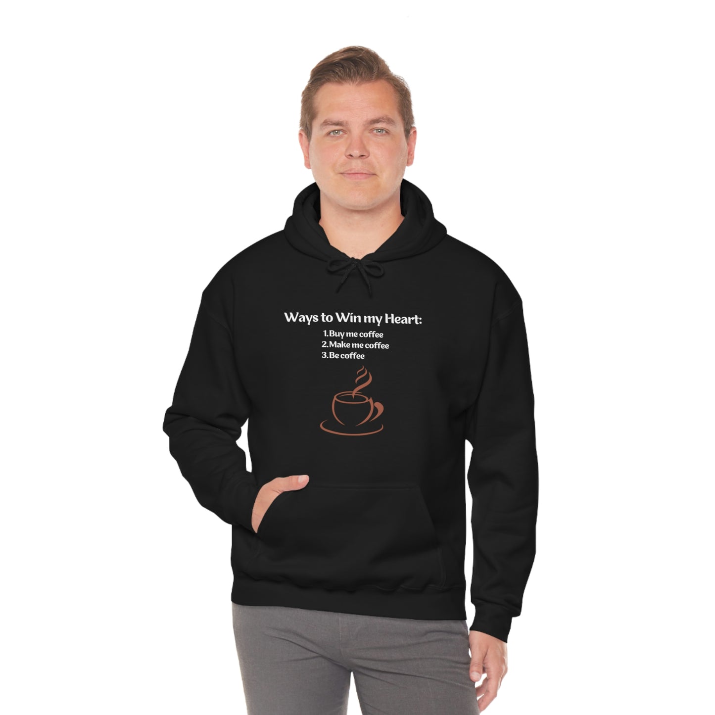 Way to my heart= Coffee Edition Heavy Blend™ Hooded Sweatshirt
