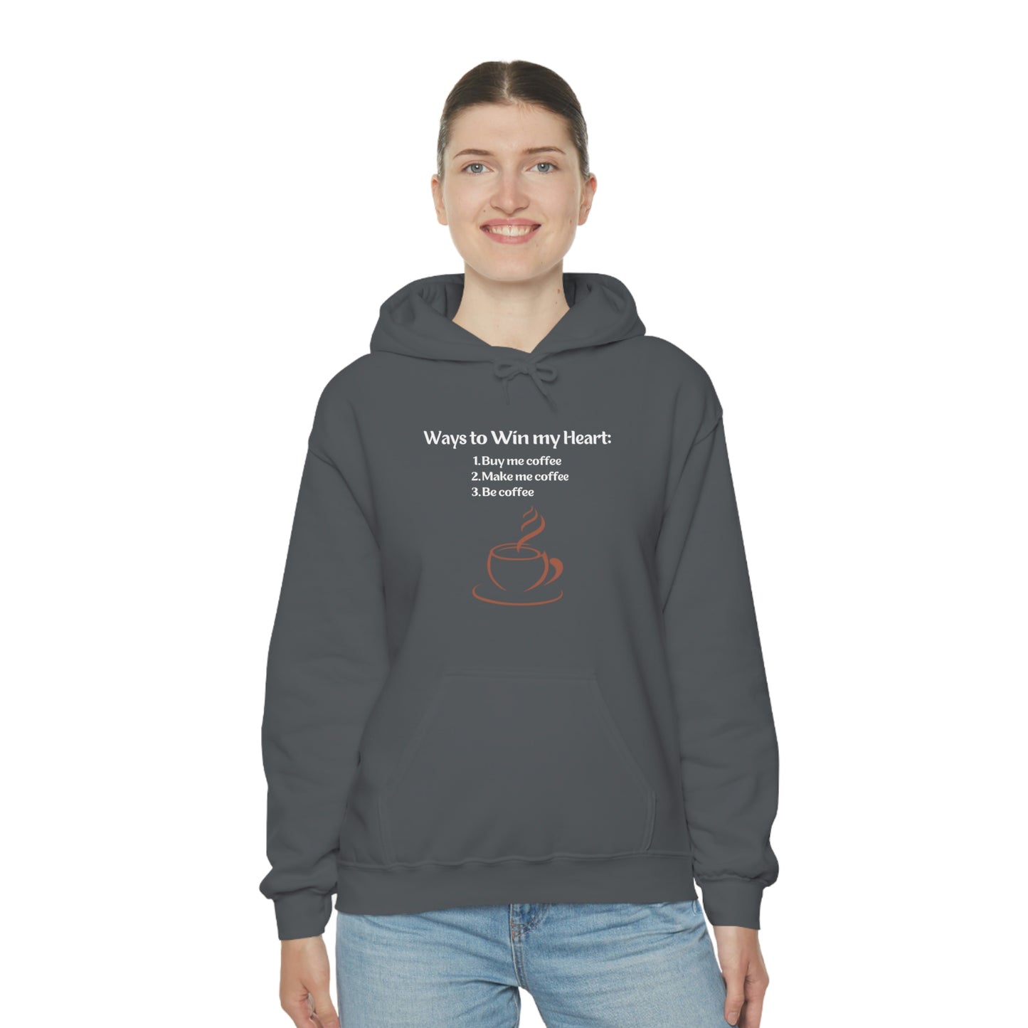 Way to my heart= Coffee Edition Heavy Blend™ Hooded Sweatshirt