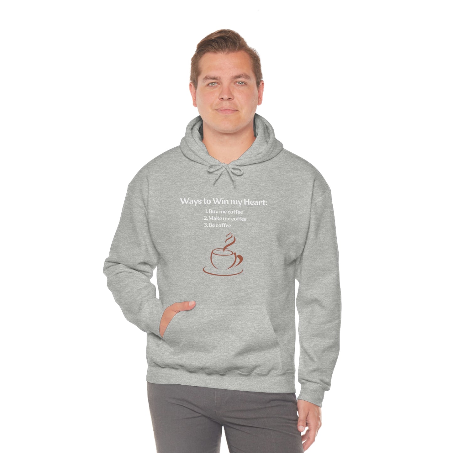 Way to my heart= Coffee Edition Heavy Blend™ Hooded Sweatshirt