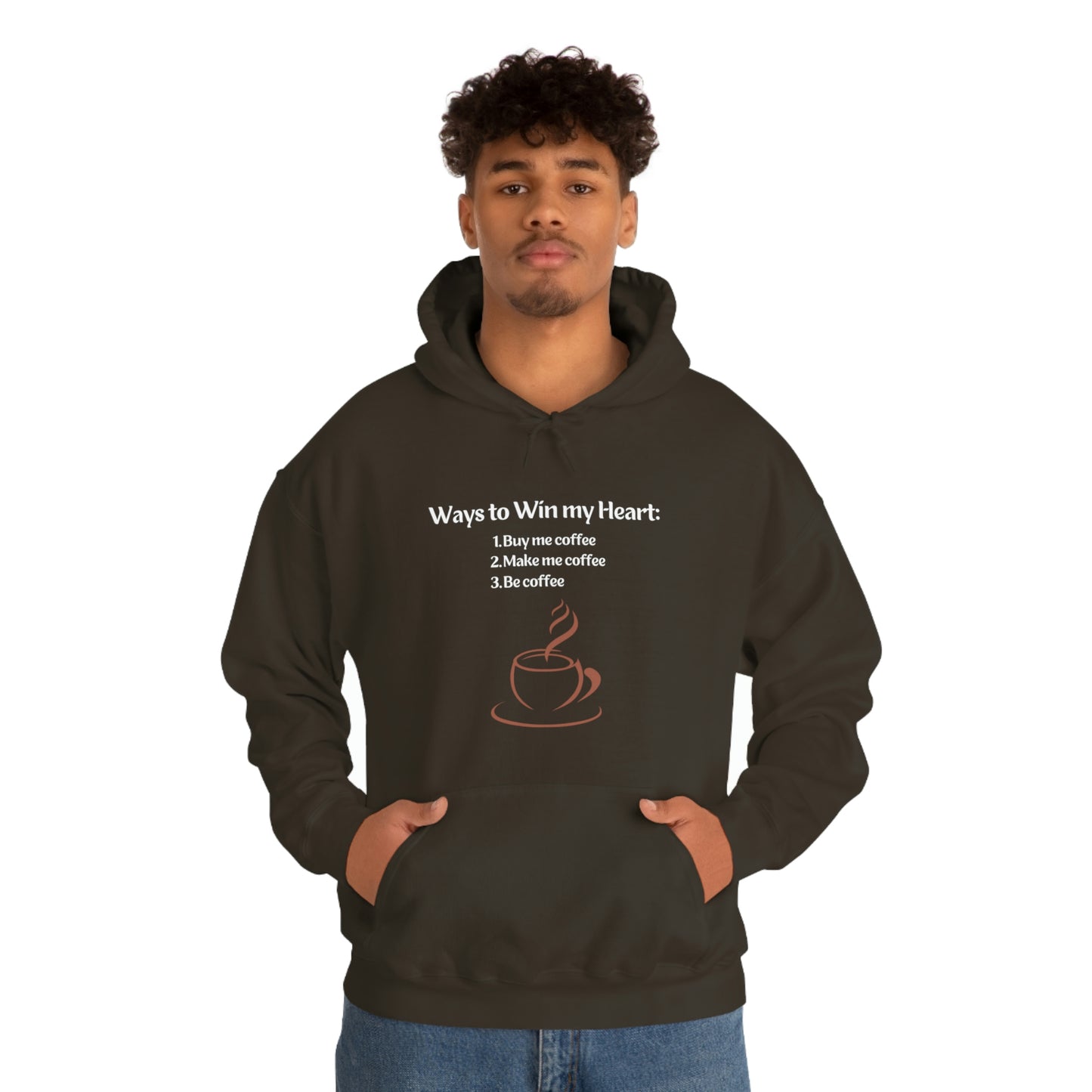 Way to my heart= Coffee Edition Heavy Blend™ Hooded Sweatshirt