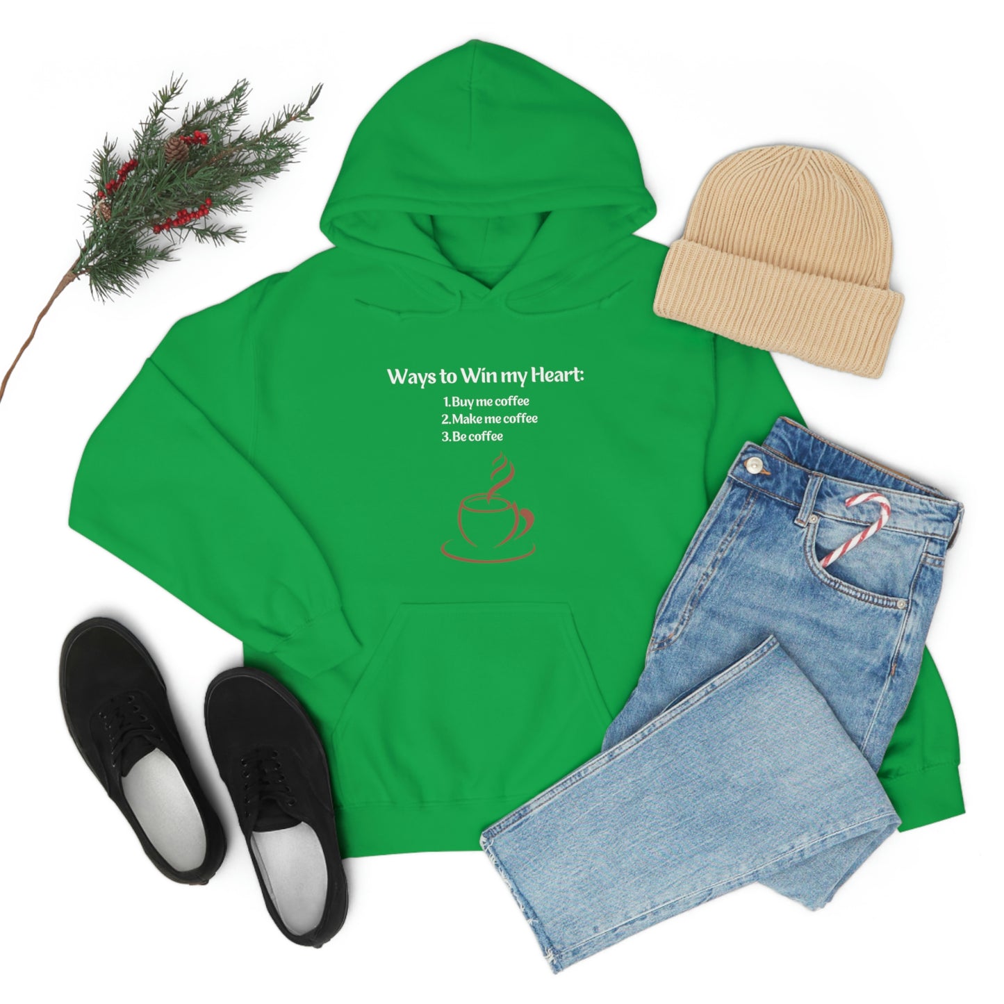 Way to my heart= Coffee Edition Heavy Blend™ Hooded Sweatshirt