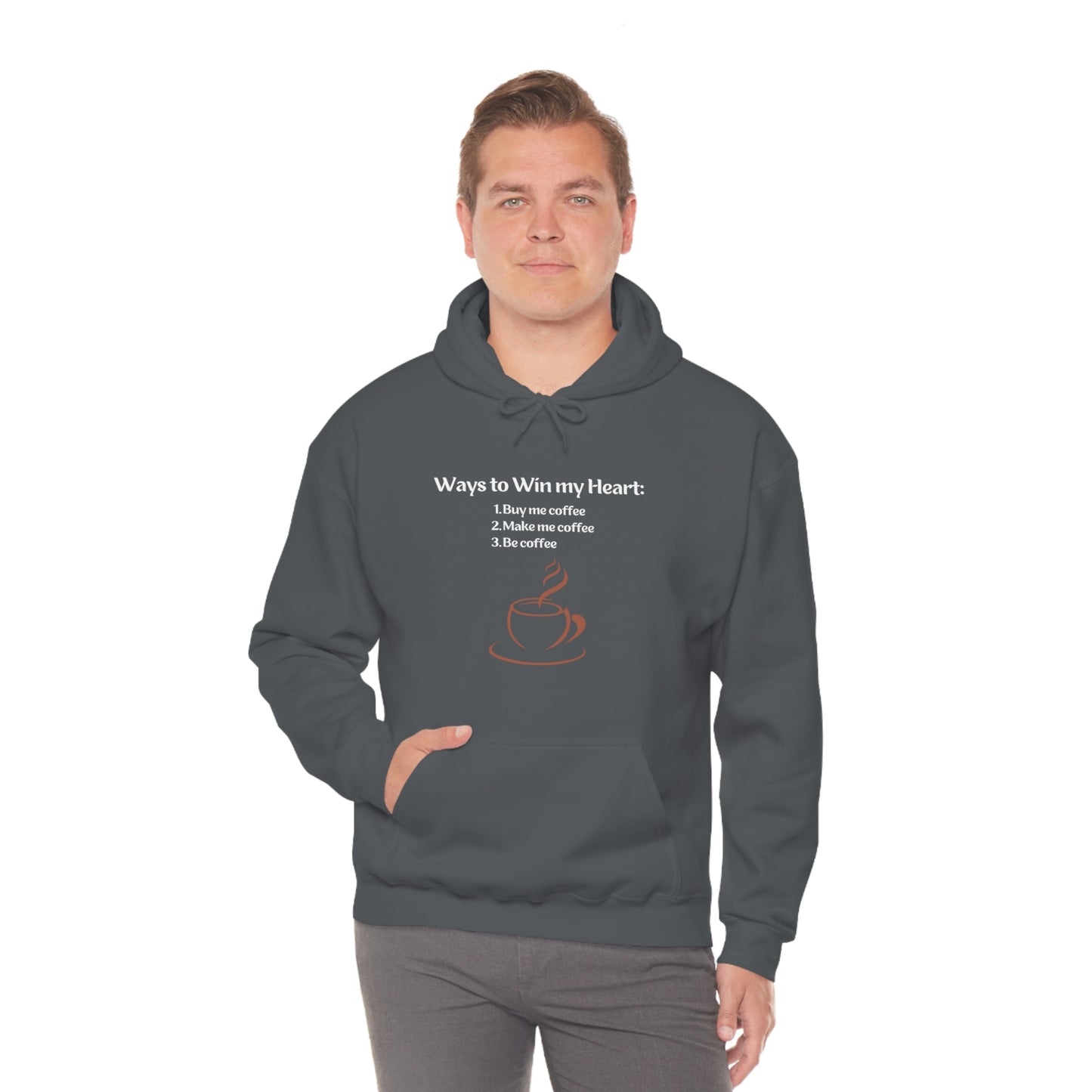 Way to my heart= Coffee Edition Heavy Blend™ Hooded Sweatshirt