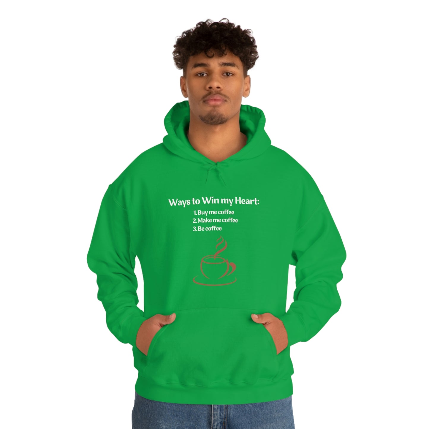 Way to my heart= Coffee Edition Heavy Blend™ Hooded Sweatshirt