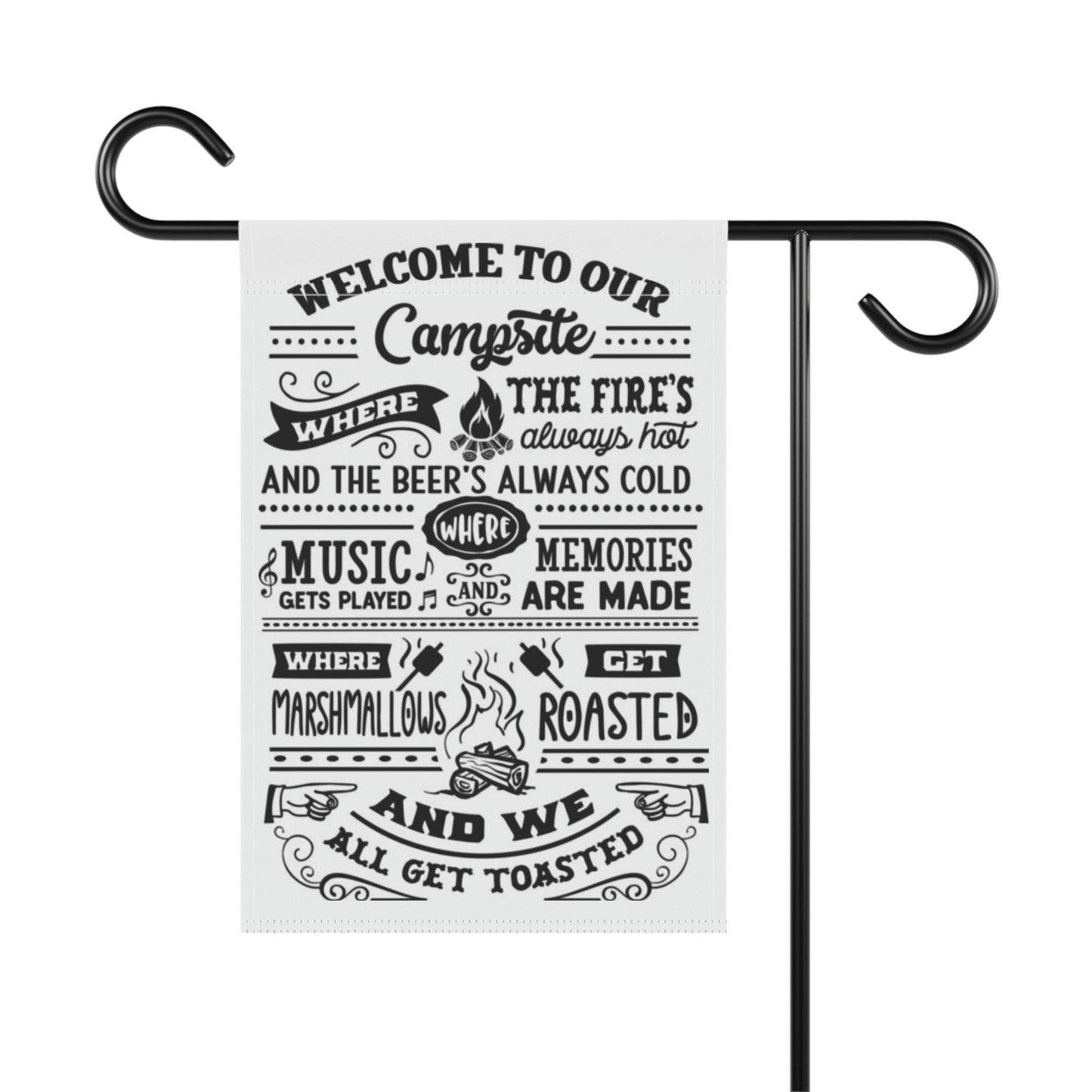 Welcome to our Campsite Garden & House Banner