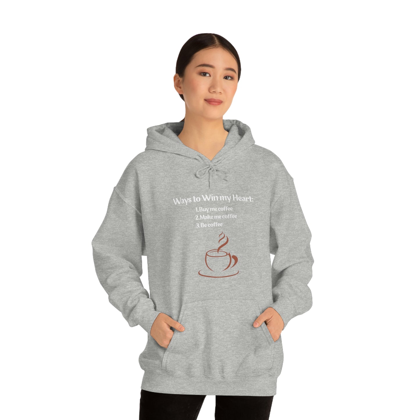 Way to my heart= Coffee Edition Heavy Blend™ Hooded Sweatshirt
