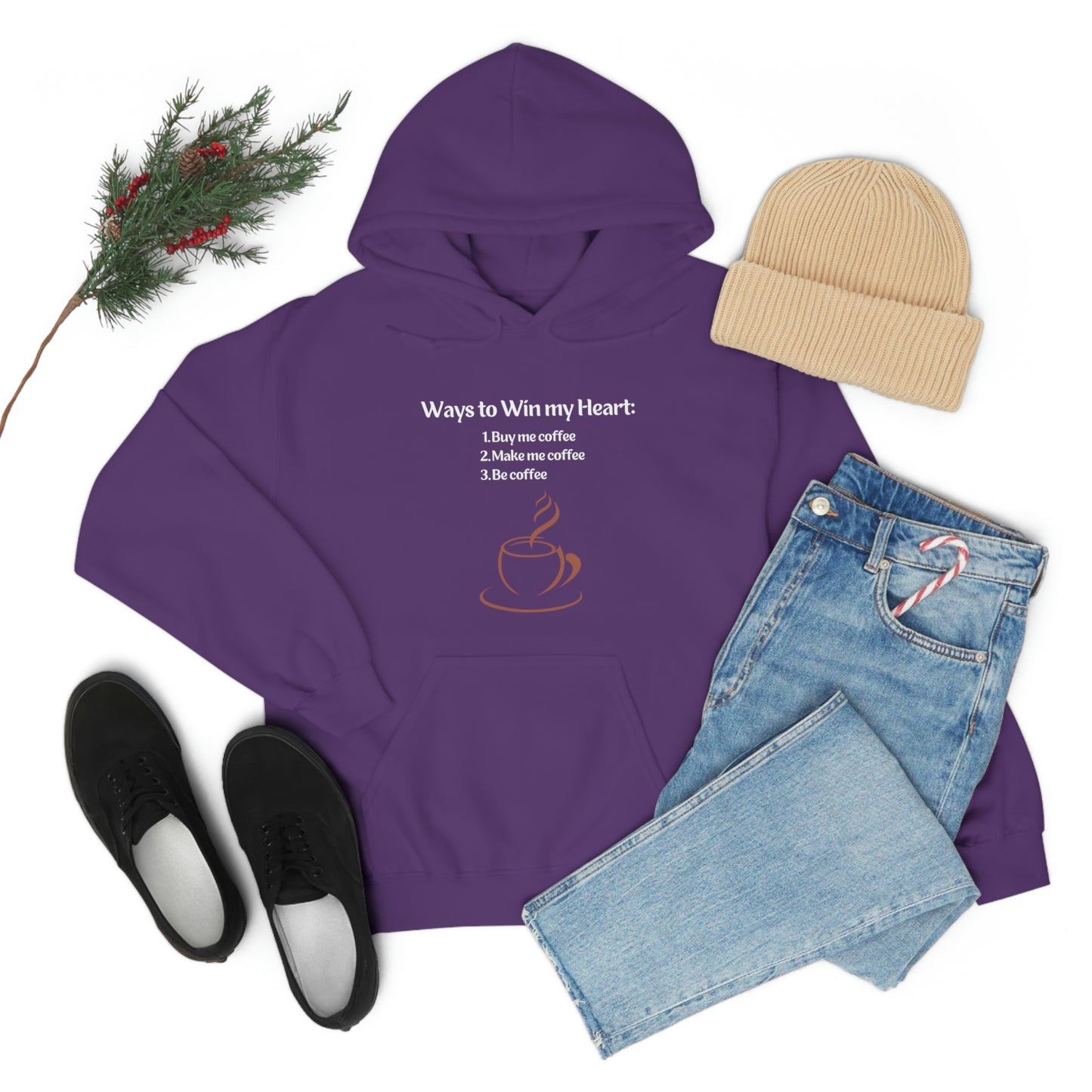 Way to my heart= Coffee Edition Heavy Blend™ Hooded Sweatshirt