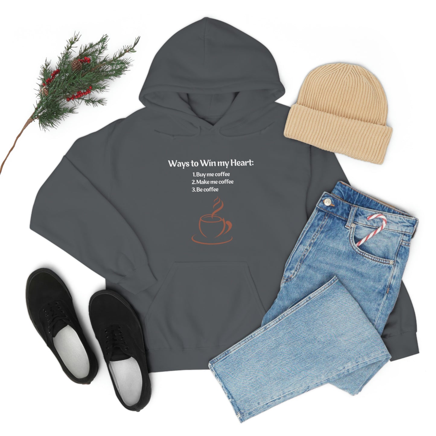 Way to my heart= Coffee Edition Heavy Blend™ Hooded Sweatshirt