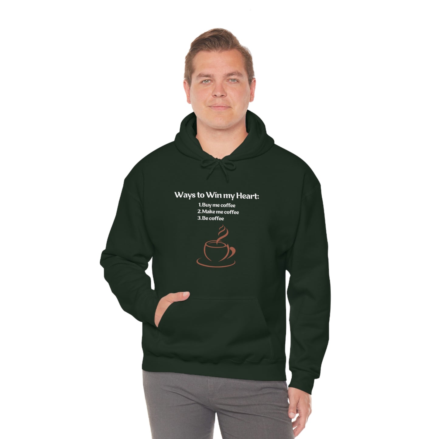 Way to my heart= Coffee Edition Heavy Blend™ Hooded Sweatshirt