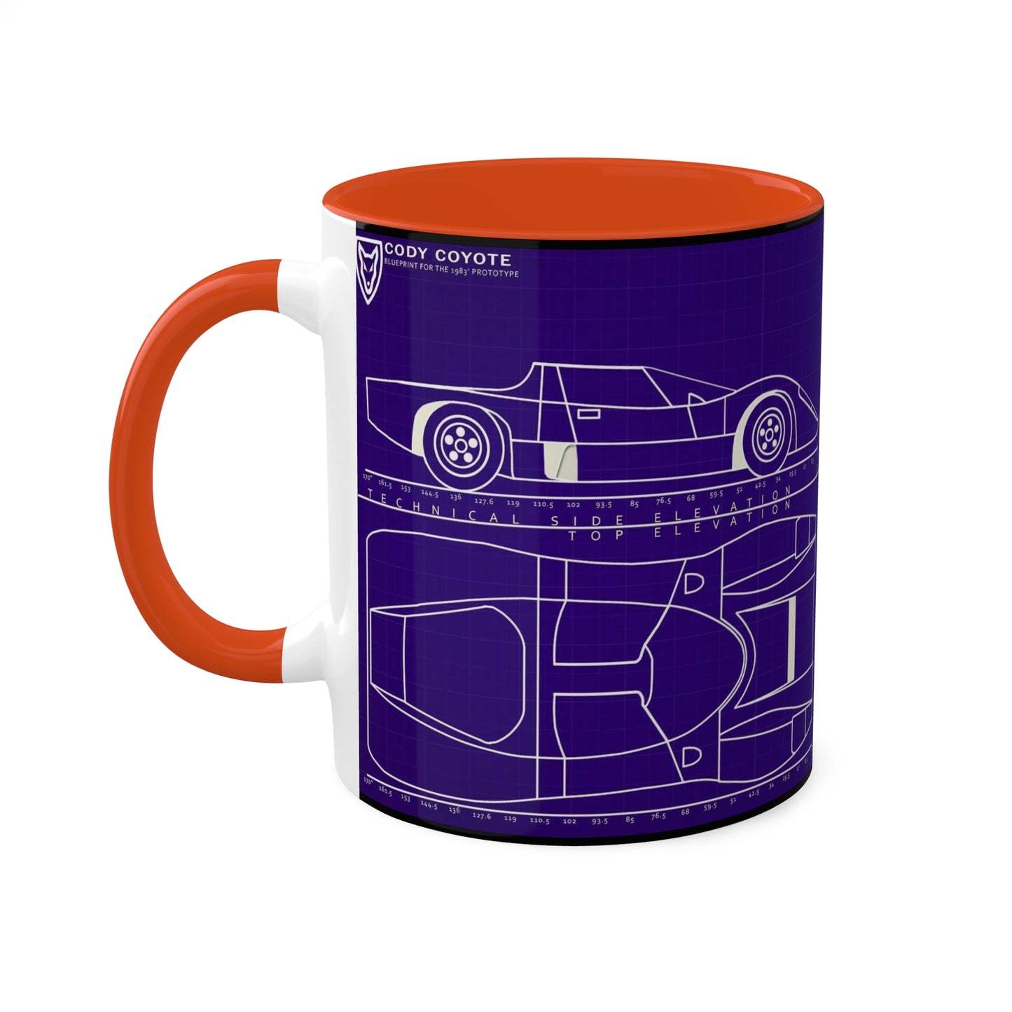 Coyote X Hardcastle and McCormick Blue Print Colorful Mugs, 11oz