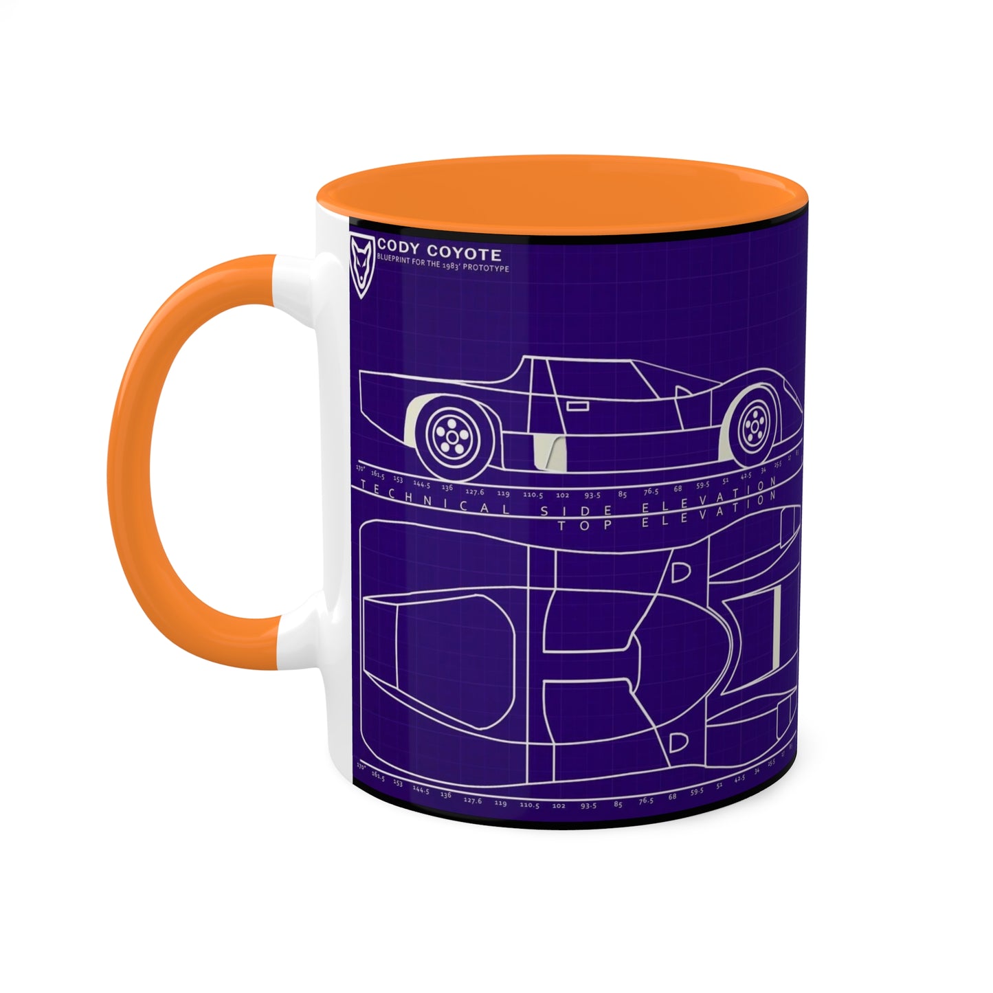 Coyote X Hardcastle and McCormick Blue Print Colorful Mugs, 11oz