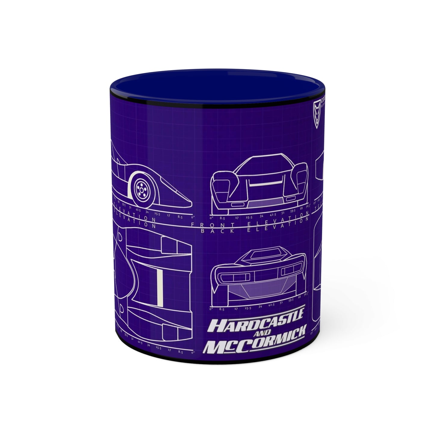 Coyote X Hardcastle and McCormick Blue Print Colorful Mugs, 11oz