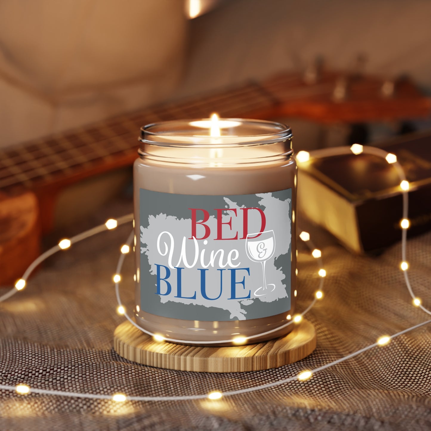 Patriotic Bed, Wine, Blue Scented Candles, 9oz