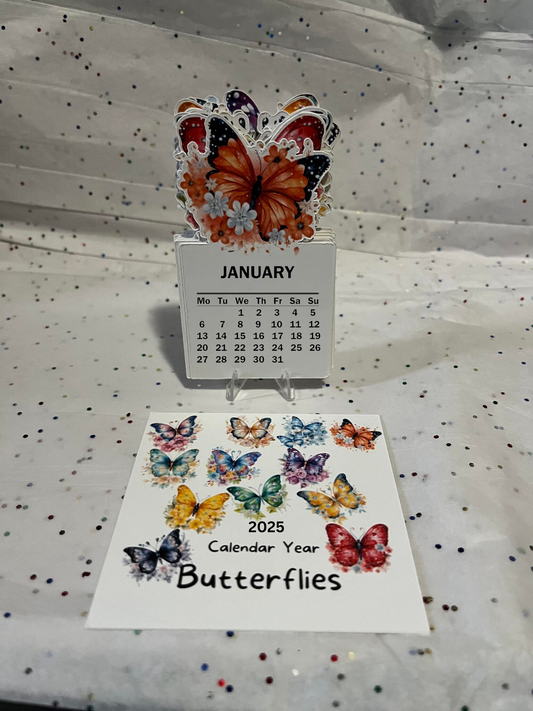 Butterfly die cut desk calendar 2025 W/ Stand