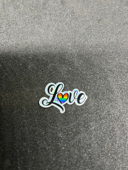 Mini rainbow love sticker