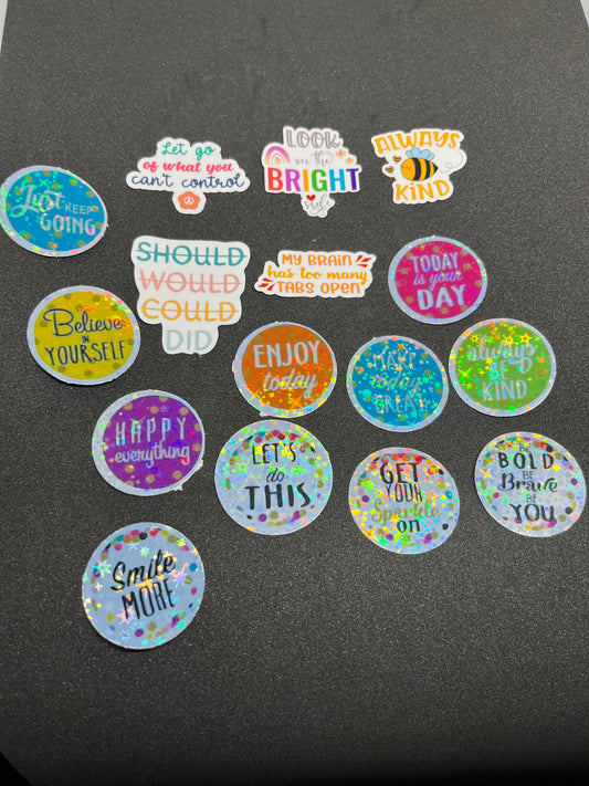 Mini motivational stickers - set of 16