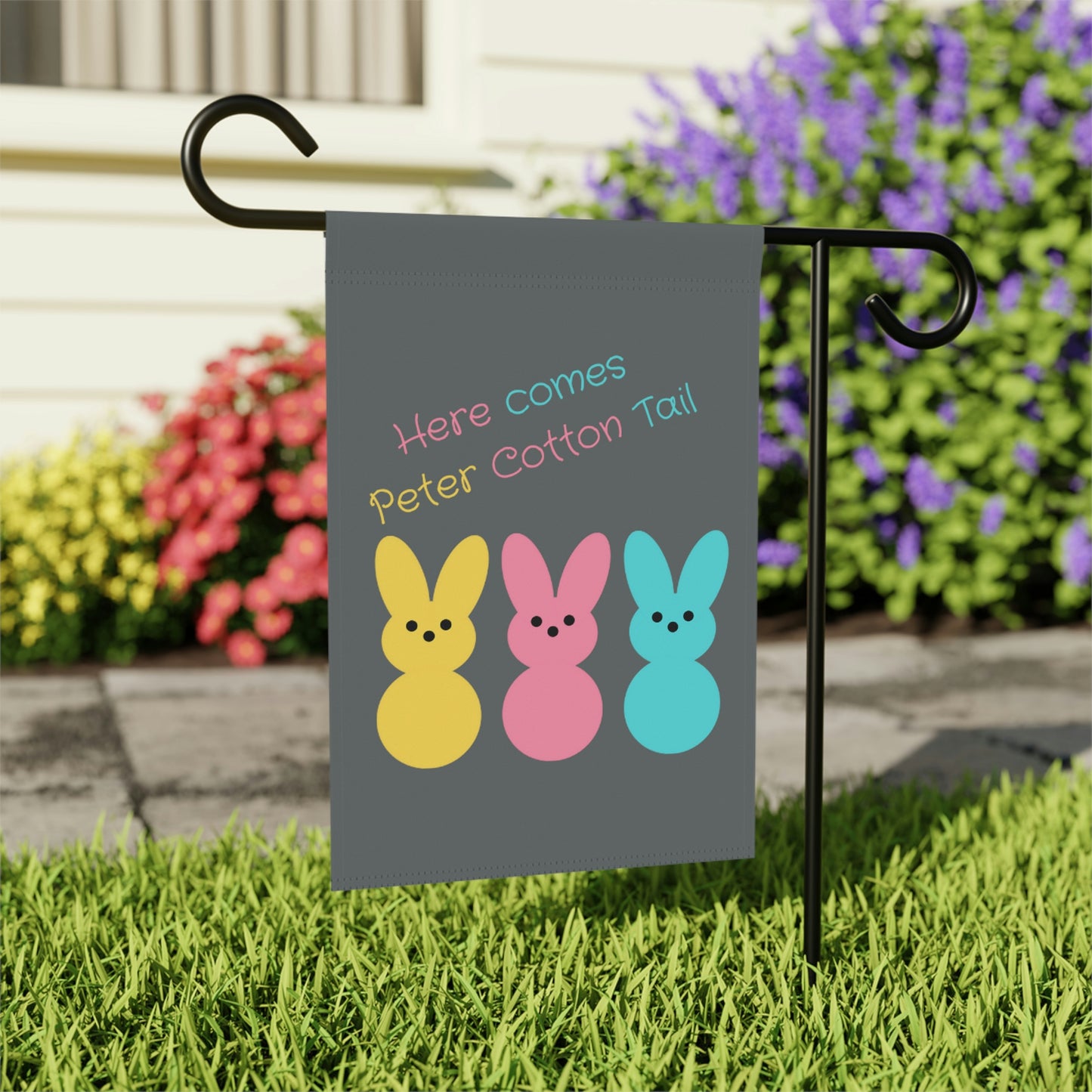 Here Comes Peter Cotton Tail Garden & House Banner
